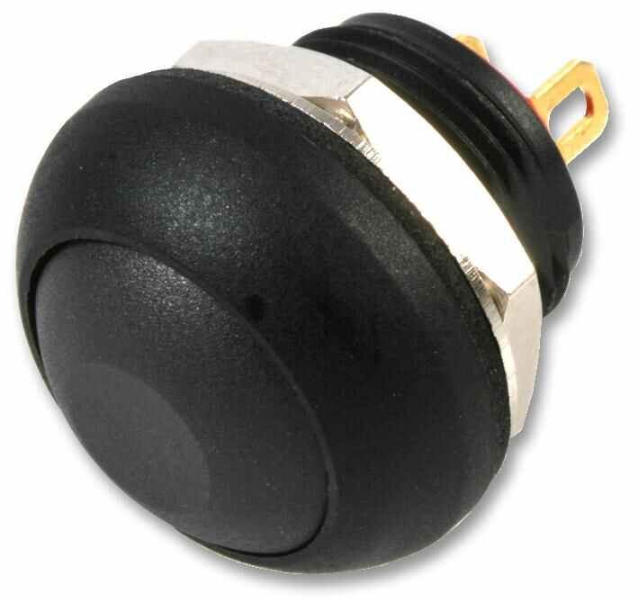 RARAION - Drucktaster, IP67, Momentan, Rund, Schwarz