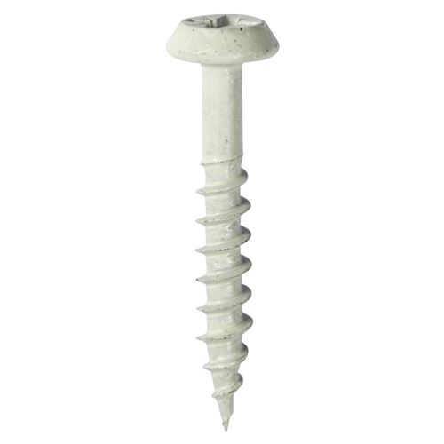 Timco Regenschrauben, PZ, flacher Kopf, Außenbereich, weiß (5,0 x 25 mm, 400 St
