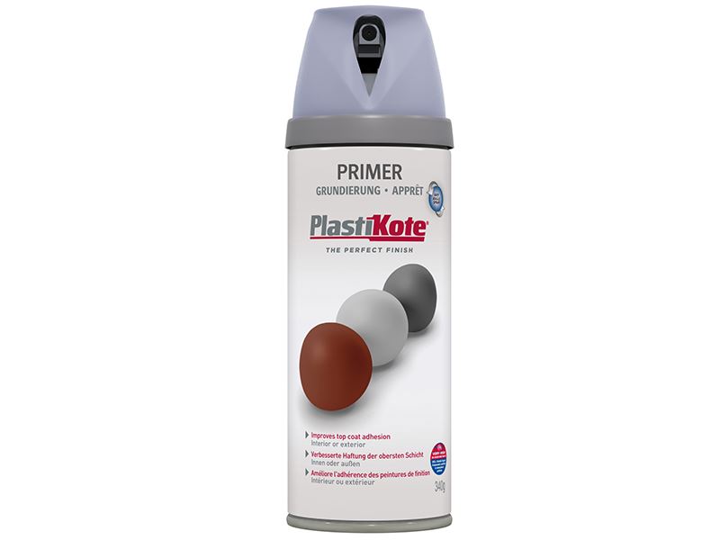 PlastiKote Twist & Spray Primer, Liath, 400ml