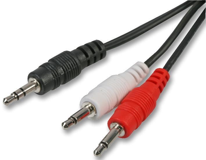 Pro Signal 3.5mm Stereo naar 2x Mono Jack Kabel, 3m, Zwart