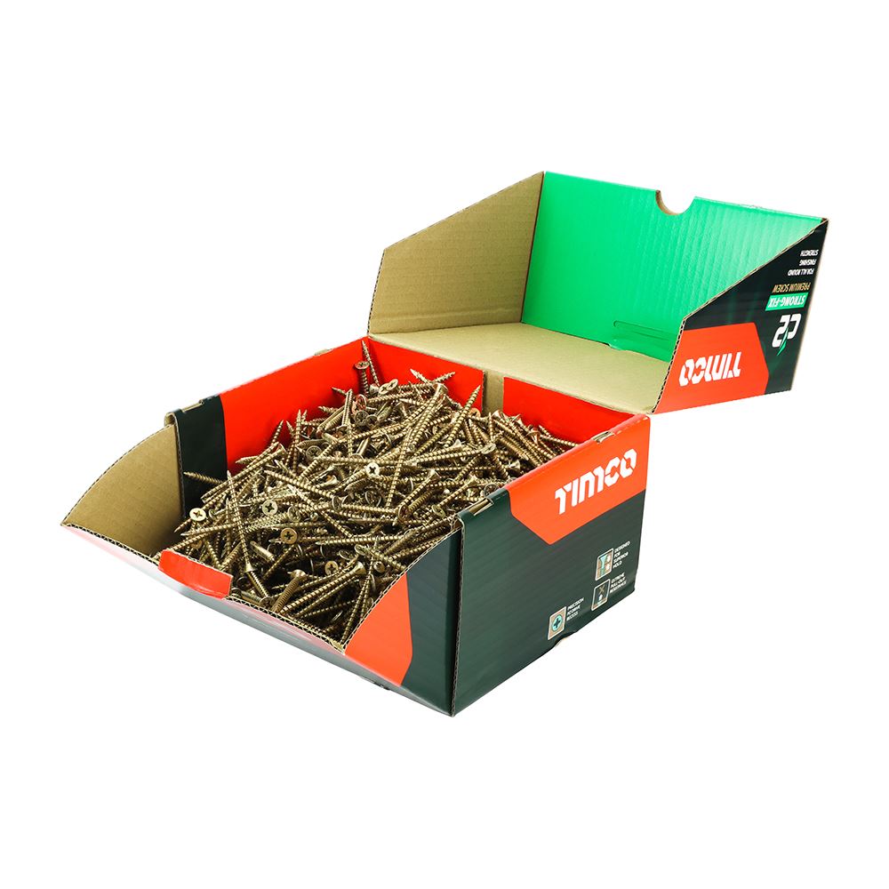 Timco C2 Strong-Fix Premium Screws, Zinc & Yellow, 5.0x60mm, 1000pcs