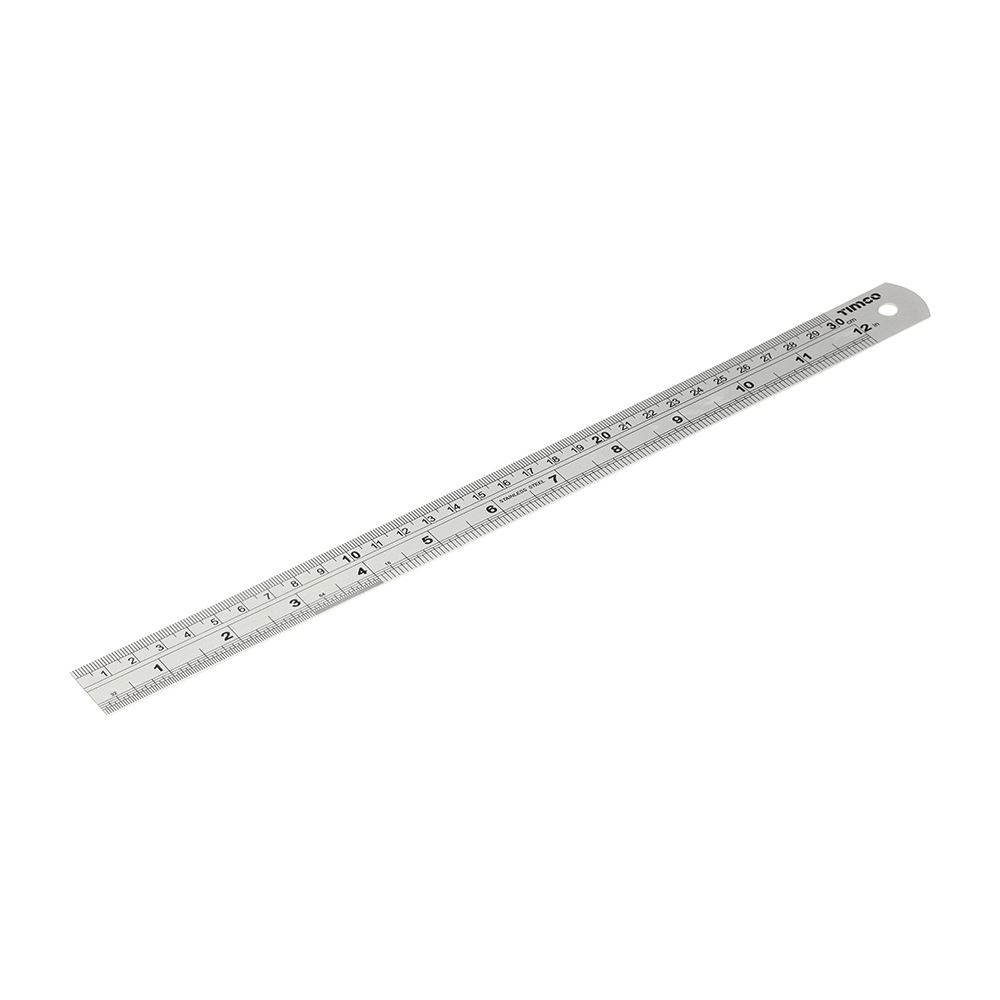 Timco Stahlmaßstab (300mm) - Präzisionslineal mit metrischen & imperialen Skal
