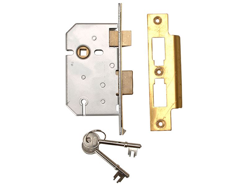 UNION 2277 3 Lever Mortice Sashlock, Polished Brass, 65mm