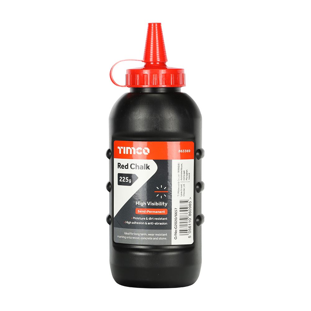 Timco Red Chalk, Premium Marking Chalk, 225g