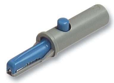Hirschmann 6mm Crocodile Clip, Grey/Blue, 6A