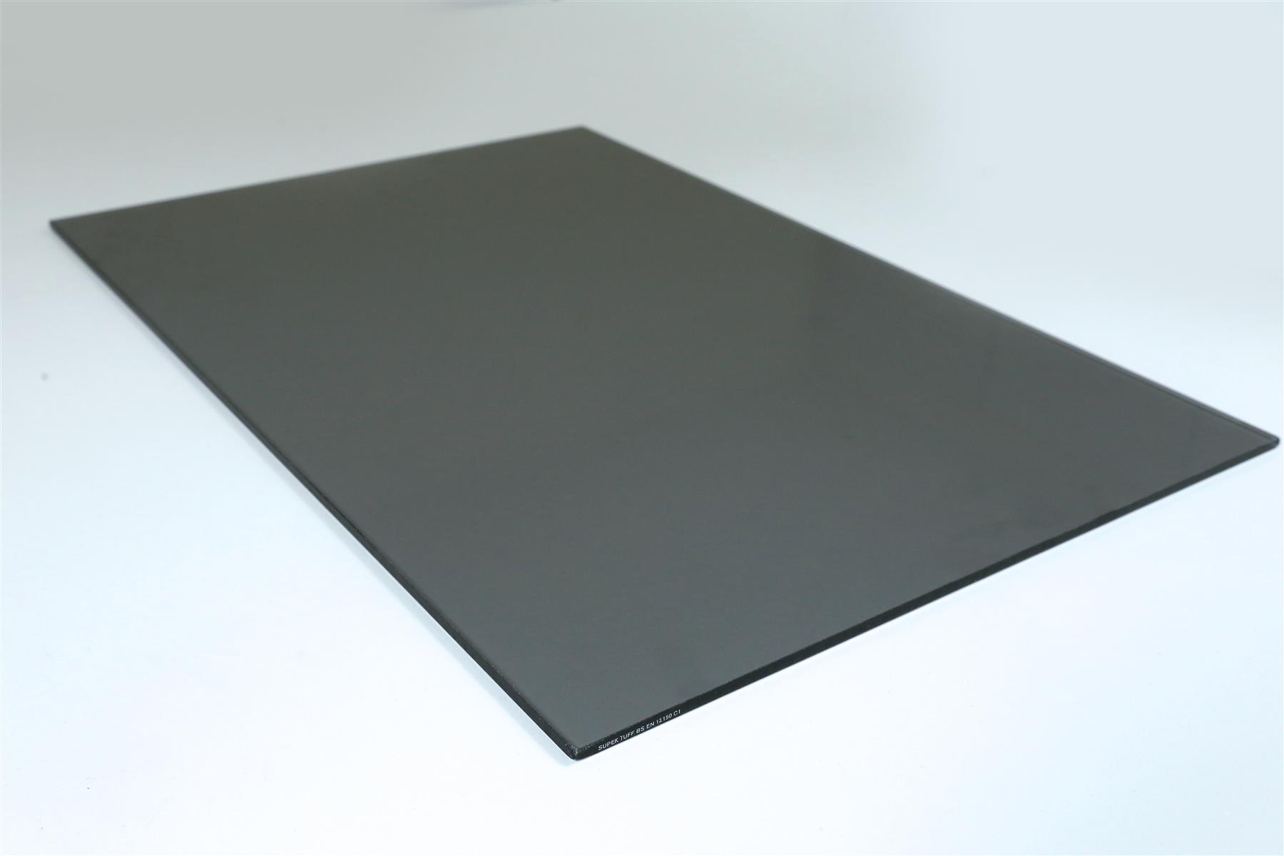 4mm Grey Toughened Safety Glass, Safe-Cut, 2x 10mm Corners