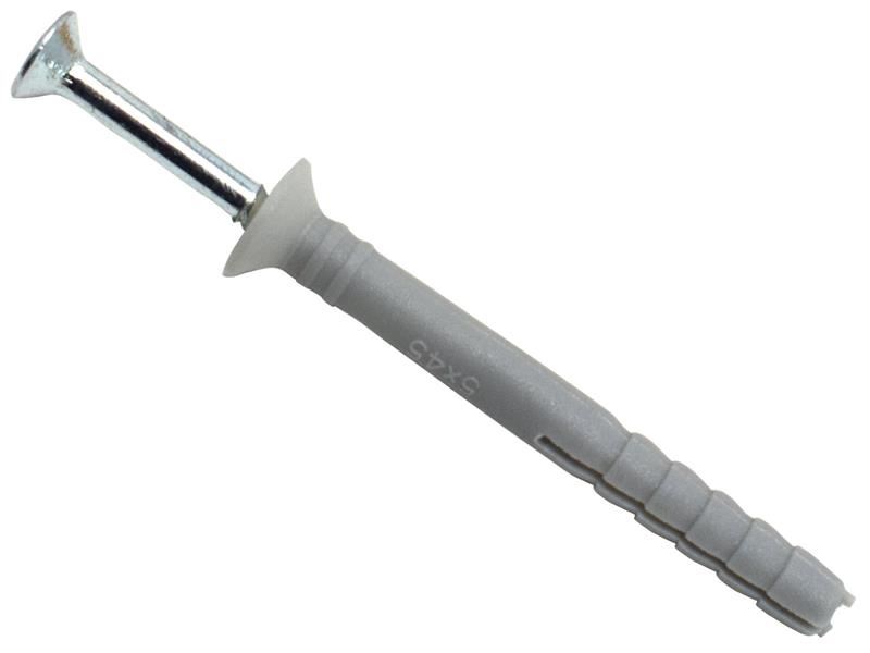 MASONMATE Nylon Hammer-In Fixing 5 x 45mm (Pack of 200)