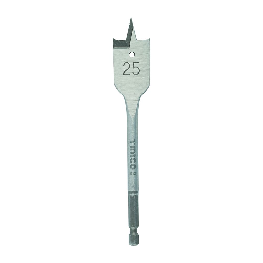 Timco Flat Wood Bit, 25mm x 152mm, Hex Shank