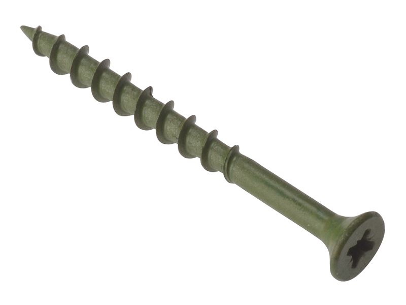 ForgeFix Decking Screws, Pozi, Green Anti-Corrosion, 4.5 x 60mm, Pack of 200