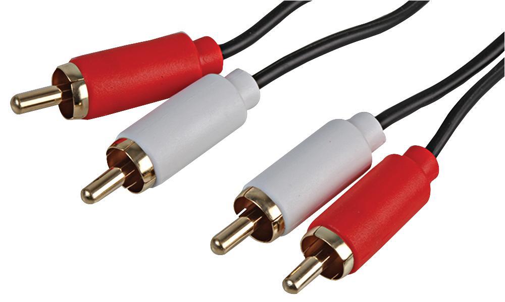 PRO SIGNAL - Kabel RCA Slim 2x Plug ke 2x Plug, 7.5m Hitam