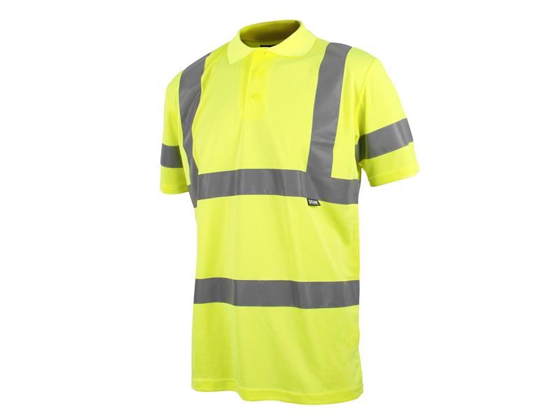 Scan Hi-Vis Polo Shirt, Yellow, Size L (42in), EN 20471 Class 2