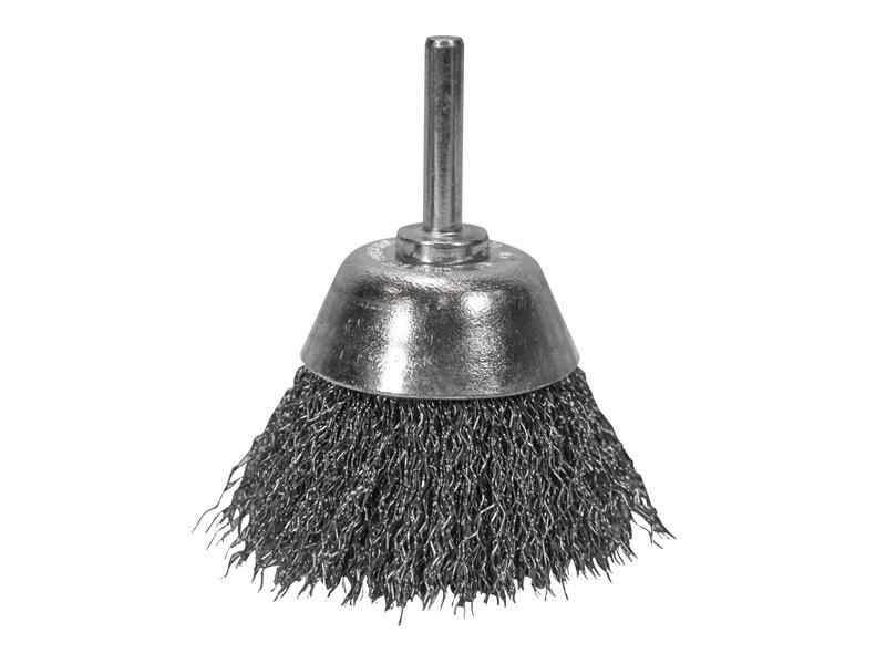 Faithfull Wire Brush, 70mm x 25mm, 0.3mm Stainless Steel, Shaft Mounted