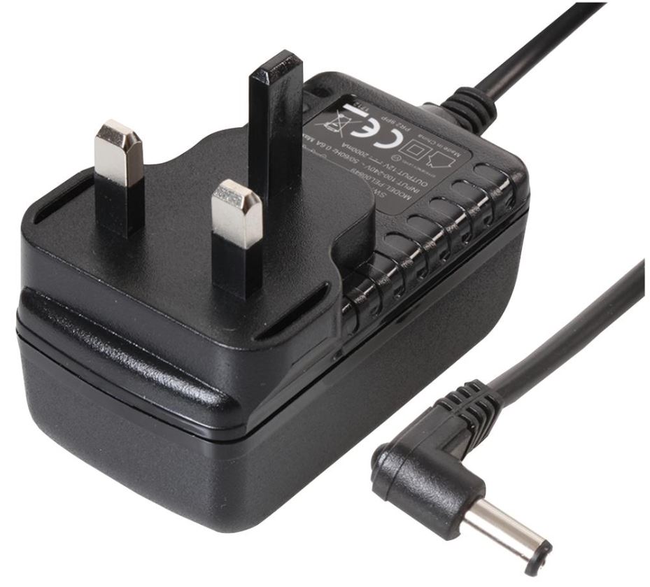 PRO ELEC - Netzteil 12V 2A 24W (Level VI), rechtwinkliger 2,1mm Stecker