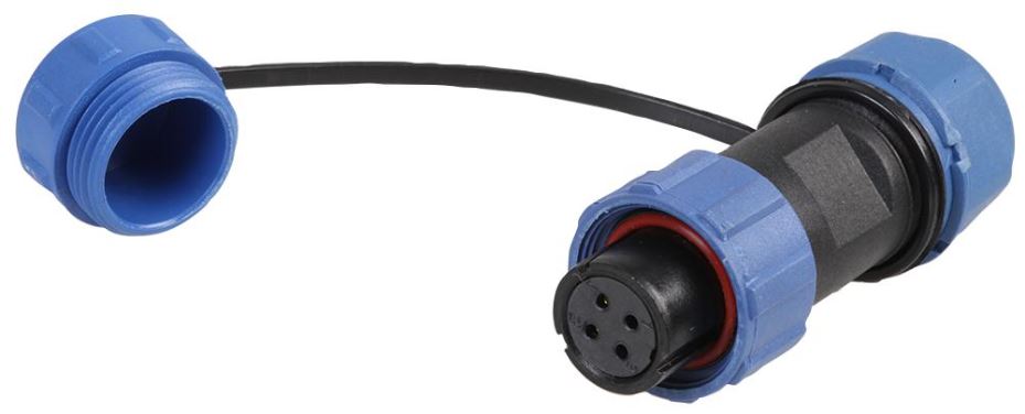PRO ELEC 4-pólový závitový konektor – zásuvka, 5-8mm, IP68