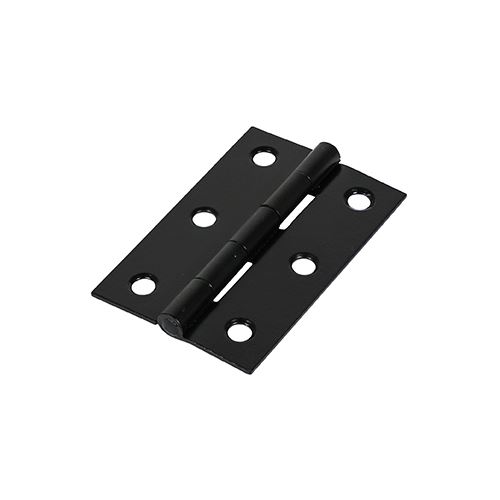 Timco Butt Hinge - Fixed Pin, Black, 75mm x 50mm, Steel (Pack of 2)