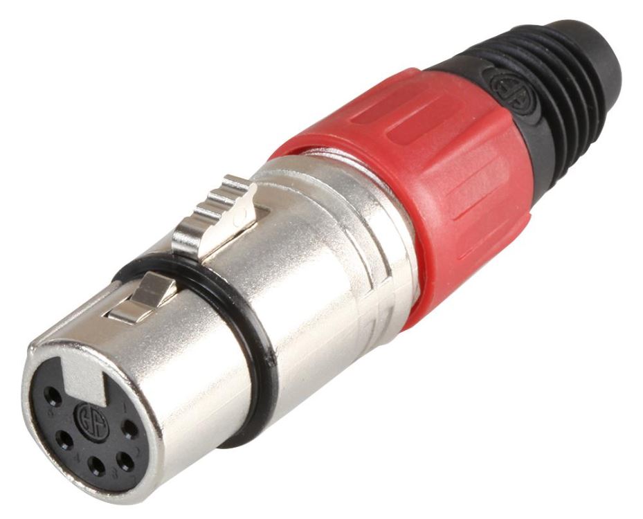 PRO SIGNAL - Prises femelle XLR 5 broches, montage sur câble, rouge