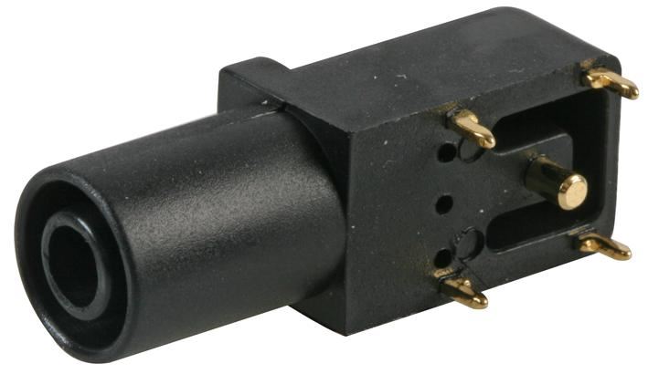 Cliff - 4mm Ωοειδής Υποδοχή PCB σε Ορθή Γωνία, Μαύρη