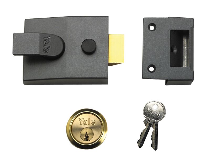 Yale P89 Deadlock Nightlatch, 60mm Backset, DMG Finish