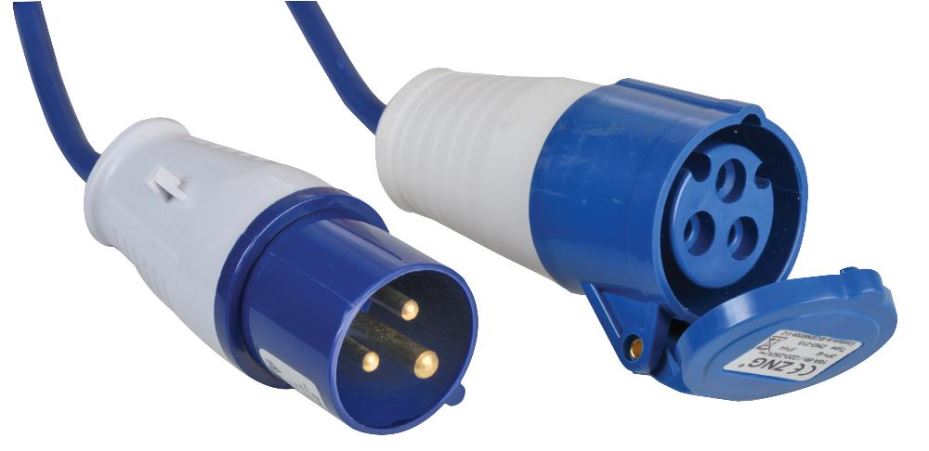 PRO ELEC 16A 230V CEE 플러그-소켓 연장선, 2P+E, 블루, 14m