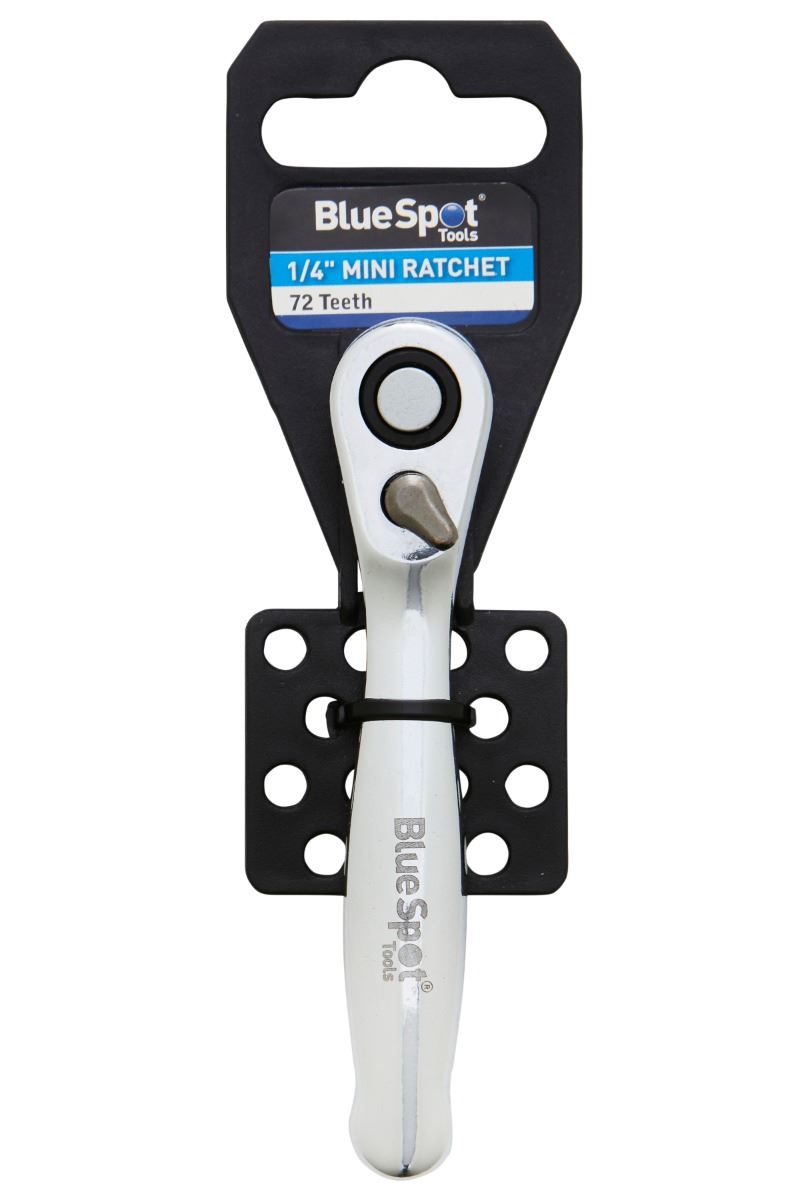 Blue Spot Tools 1/4'' Mini Ratchet, 72 Tanden, Chroom Vanadium