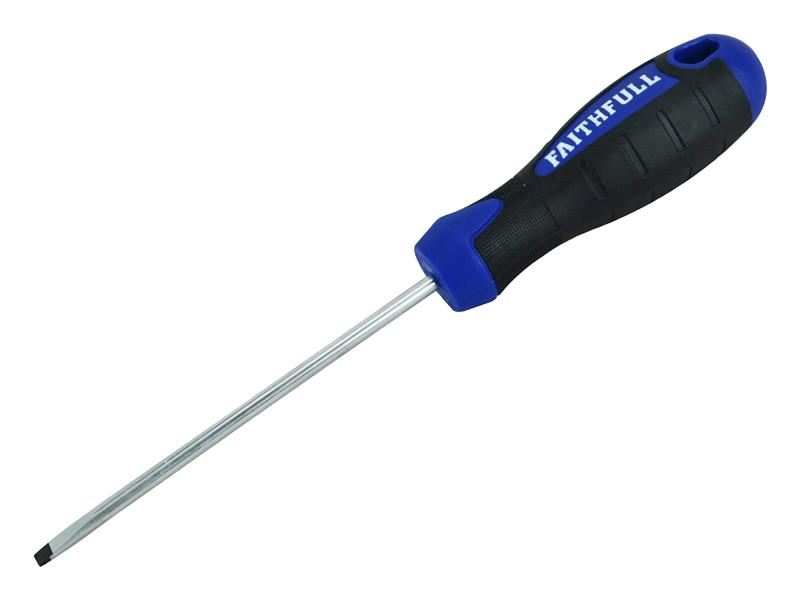 Faithfull Tournevis plat parallèle 4.0x100mm avec poignée souple