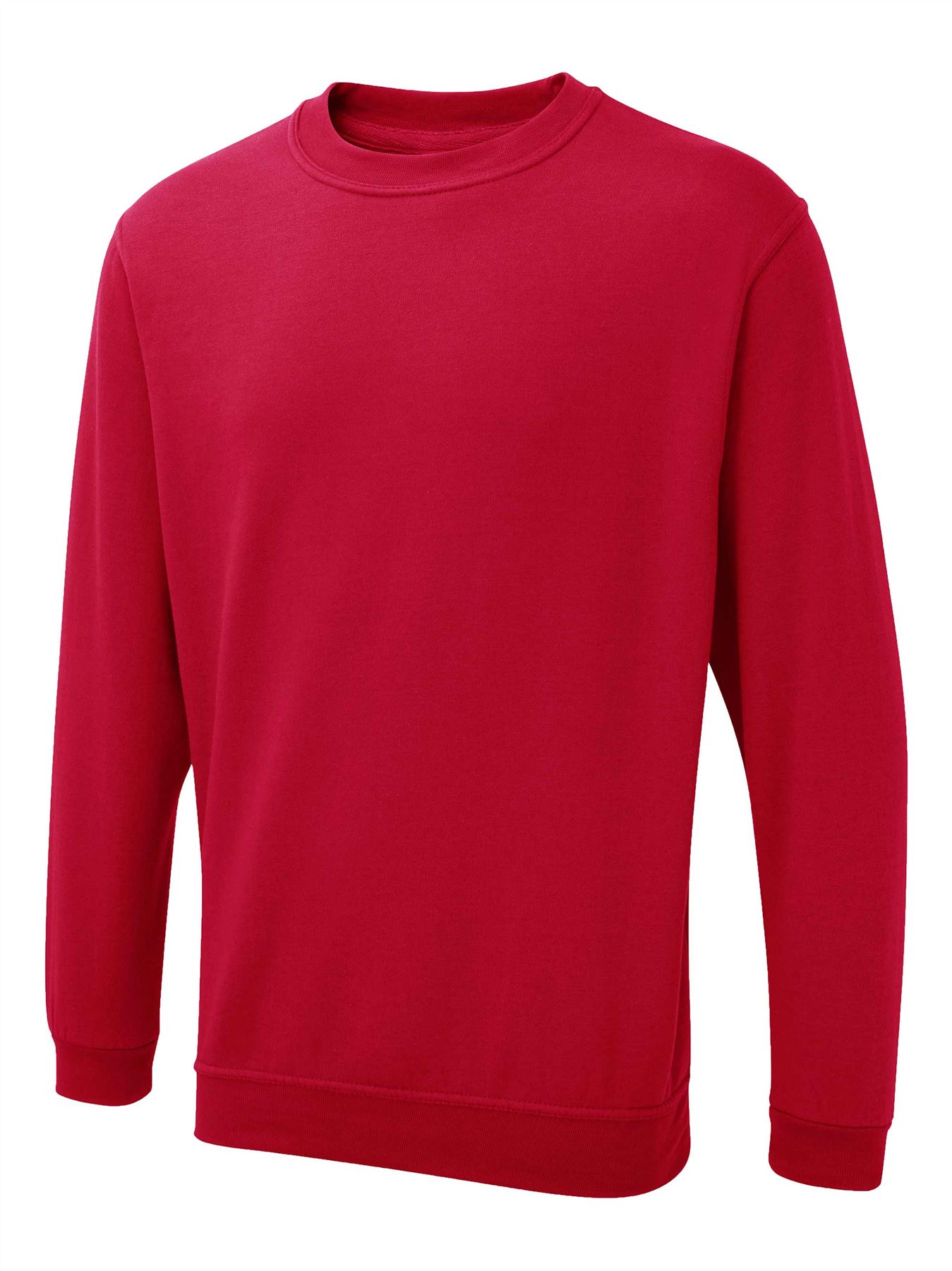 Uneek UX Unisex Sweatshirt - 50% Polyester 50% Cotton - Red - XL