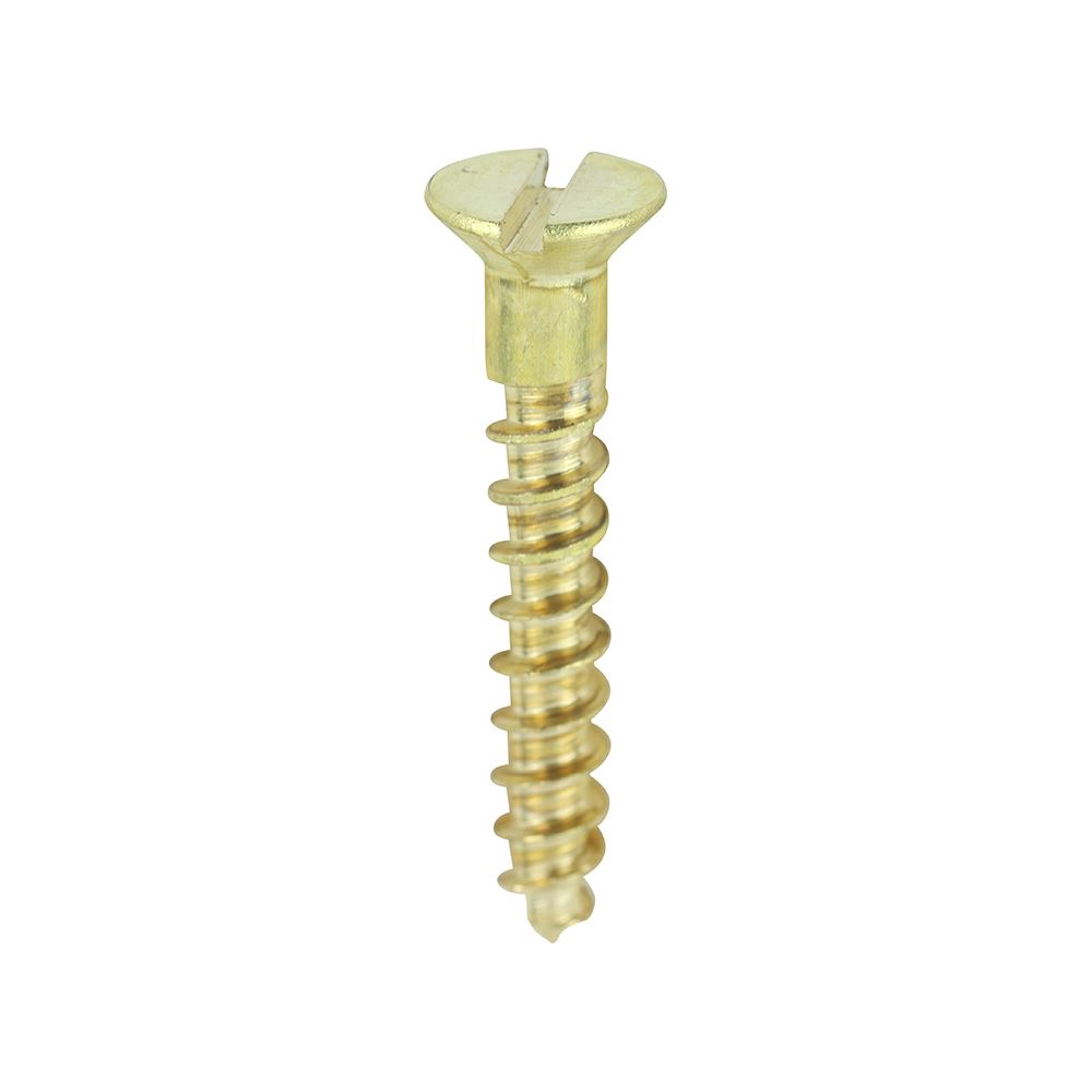 Timco Solid Brass Timber Screws, Slotted Countersunk, 4 x 3/4
