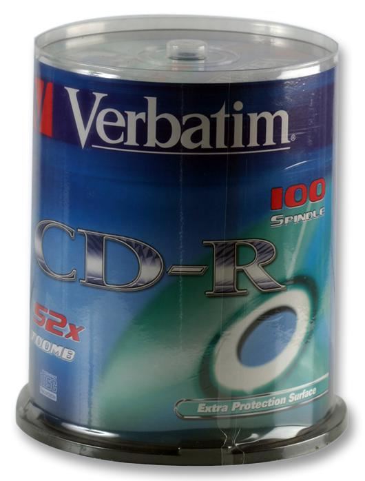 VERBATIM 52x Speed CD-R Blank Discs, 100-Pack Spindle