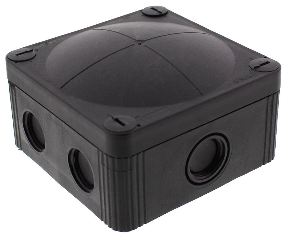 Boîte de jonction WISKA Combi 407 IP66/67, Noir, 95x95x60mm