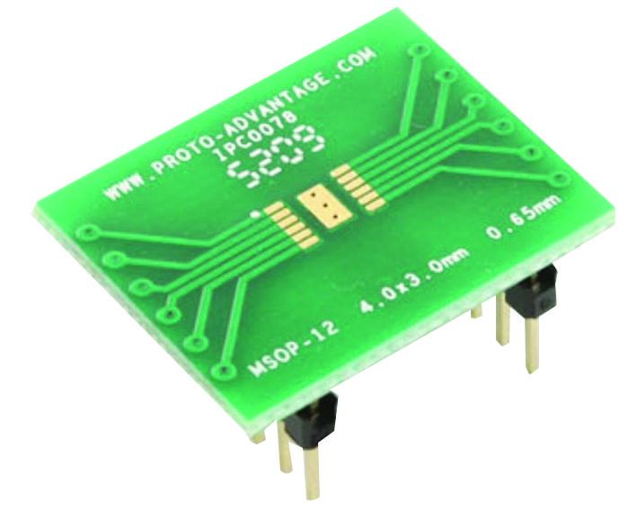 Adaptateur SMT MSOP-12 vers DIP-16 PROTO ADVANTAGE, FR4
