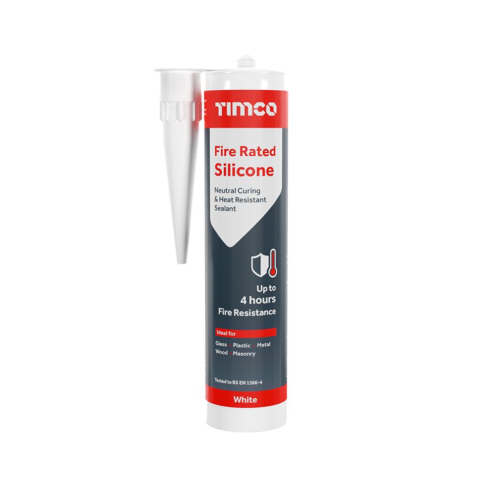 Timco Fire Rated Silicone Sealant, 300ml, 4-Hour Fire Resistance