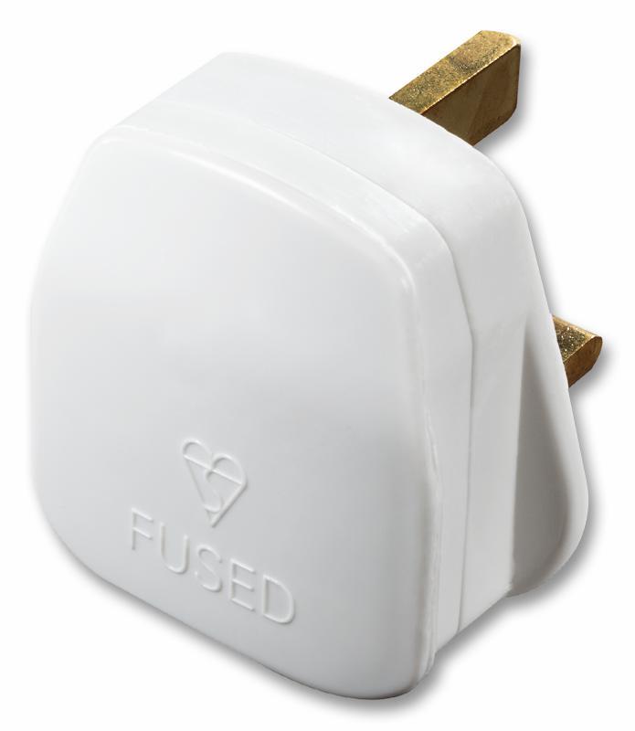 MASTERPLUG 13A White Mains Plug with 13A Fuse