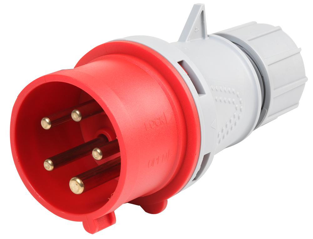 PRO ELEC Prise industrielle CEE 16A, 400V, Rouge, IP44, Montage câble