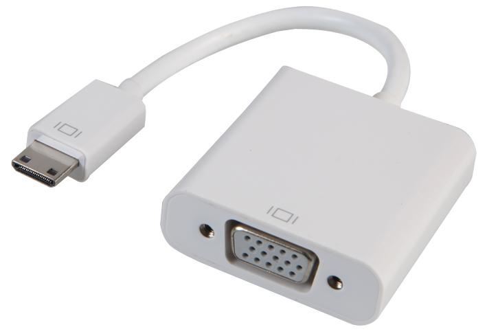 PRO SIGNAL Adaptador Mini HDMI para VGA Macho/Fêmea - Branco
