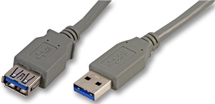 PRO SIGNAL Cabo USB 3.0 A Macho para A Fêmea, 1m Cinzento