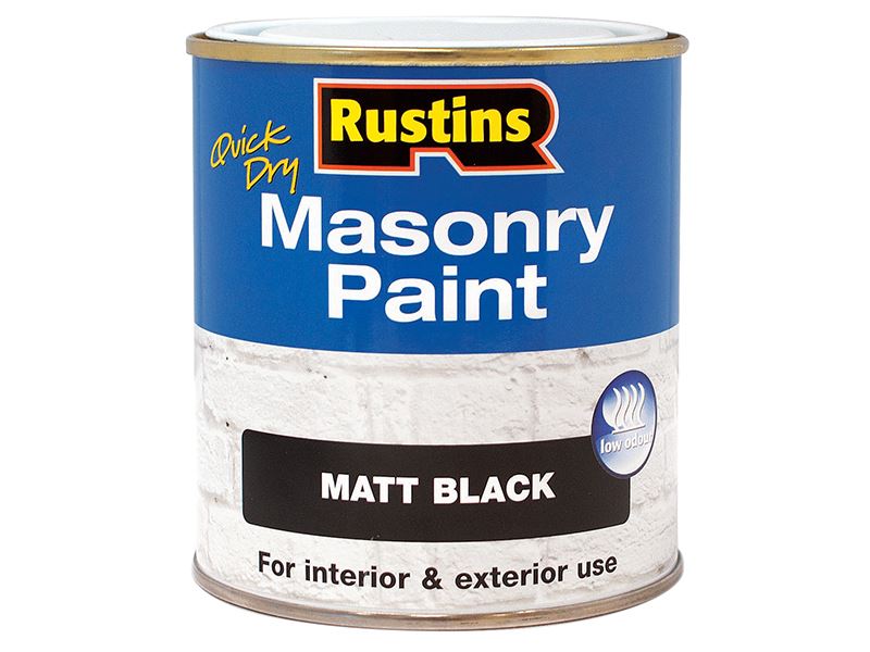 Rustins Sneldrogende Metselwerkverf, Mat Zwart, 500ml