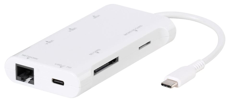 VIVANCO Adaptador Multipuerto USB-C 7 en 1 con HDMI, LAN y Lector de Tarjetas