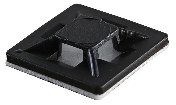 TY-ITS - 28 x 28 mm Kabelbinderhalter selbstklebend schwarz - 100 Stück