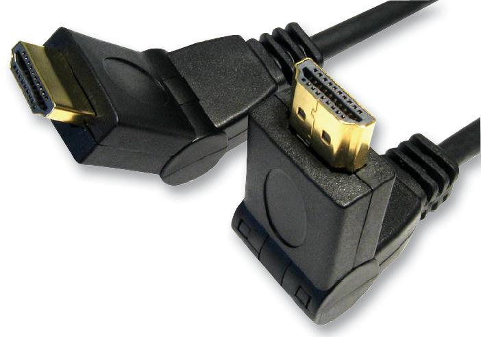 PRO SIGNAL HDMI Swivel Male to Male Cable, 1m, Black