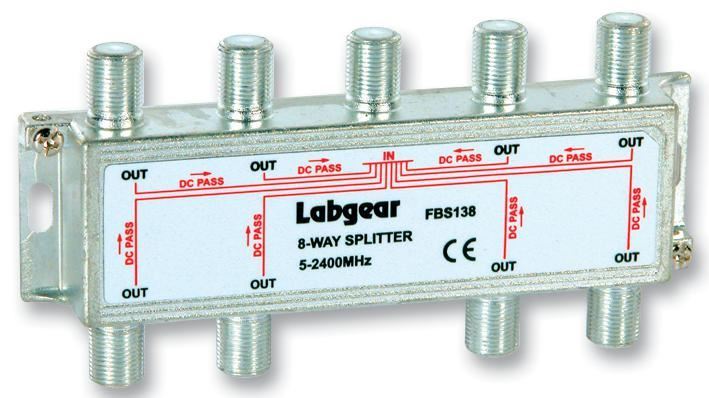 LABGEAR Splitter 8 Vie per Banda Larga, Passaggio Potenza su Tutte le Porte, 5-