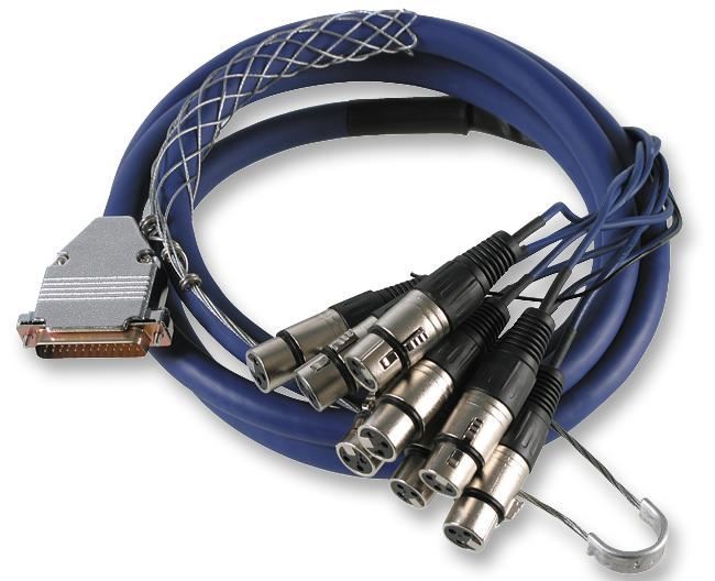 Pro Signal Cabo D Sub 25 Pin Macho para 8x XLR Fêmea, 2m, Azul