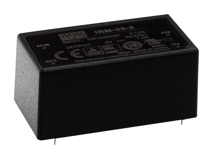 MEAN WELL 15V 330mA AC/DC Power Supply, 5W, PCB Mount