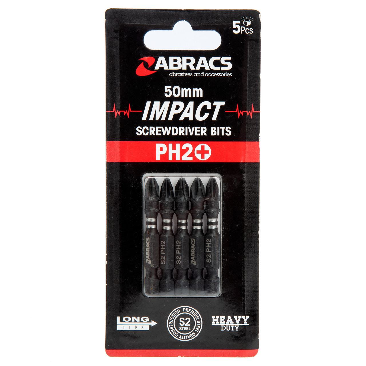 Abracs - Bit Pemutar Skru Impak PH2 50mm (Pek 5)