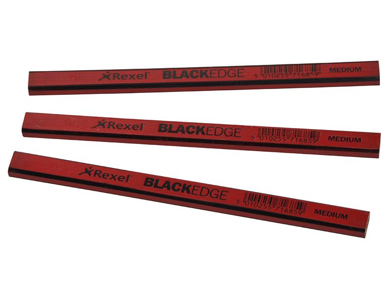 Blackedge Carpenter's Pencils, Red Medium - Pack of 12