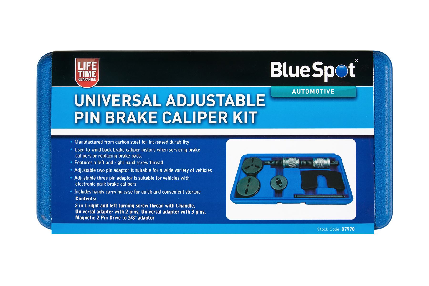 Kit Pinze Freno Regolabili Universali Blue Spot in Custodia
