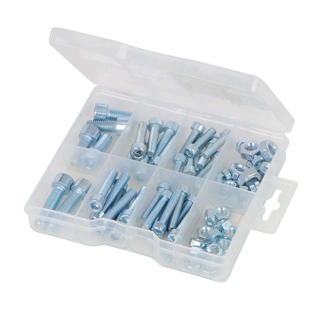 Fixman Cap Screws & Nuts Pack, Zinc-Plated, 75pce