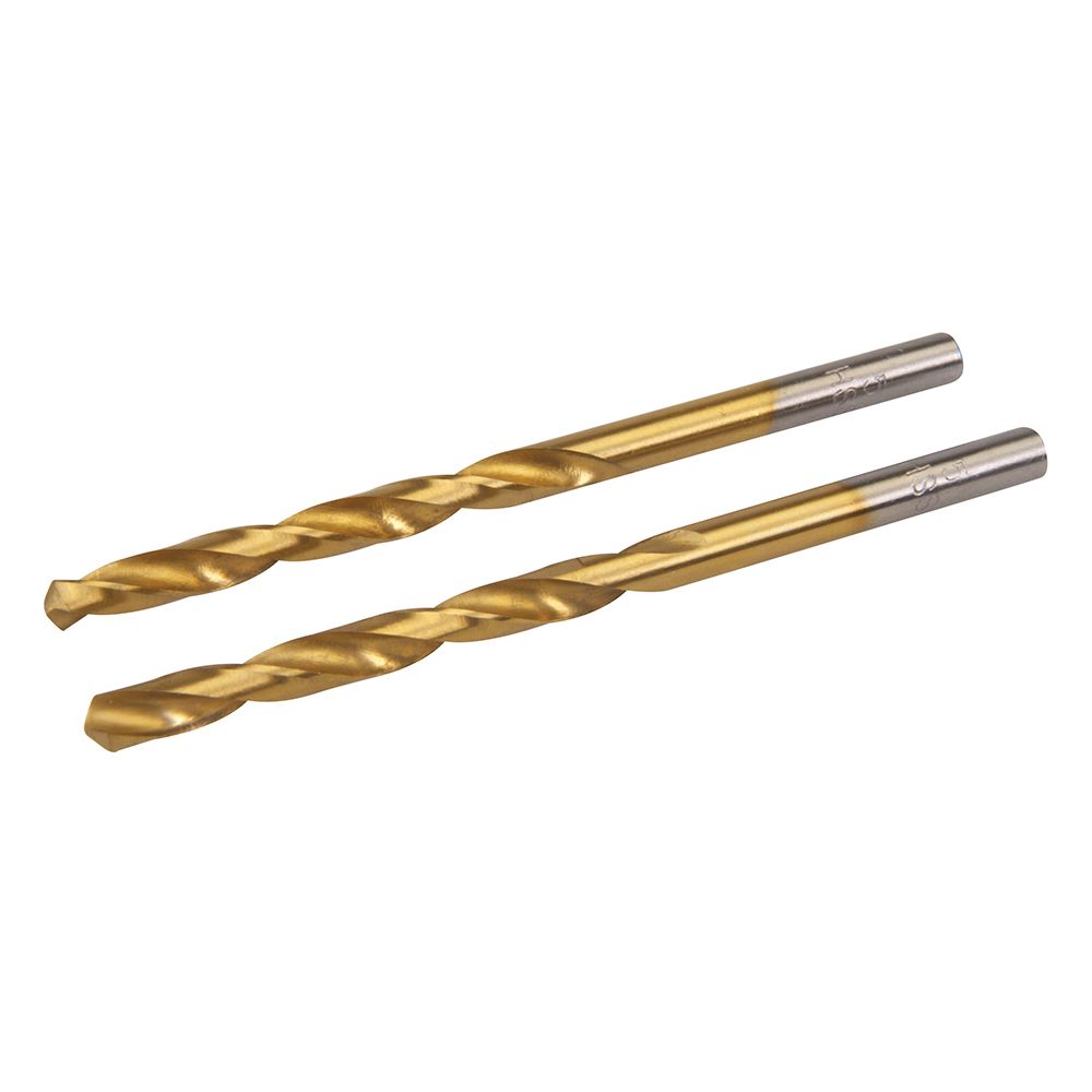 Silverline HSS Titanium-Coated Drill Bits 2pk, 5.0mm