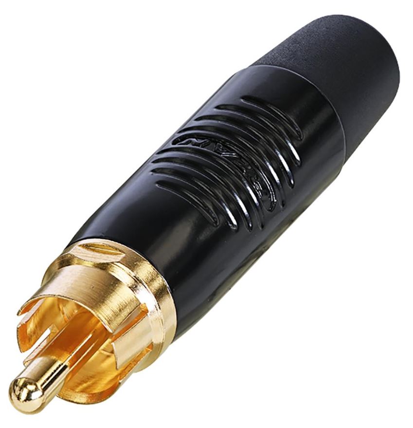 REAN RCA-Phono-Stecker, schwarz, vergoldete Kontakte