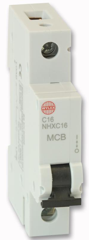 Wylex Disjoncteur unipolaire 16A Type C, 6kA, montage sur rail DIN