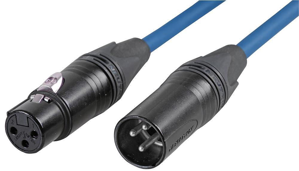 NEUTRIK Nickel-Plated XLR Plug to Socket Lead, 3m, Blue